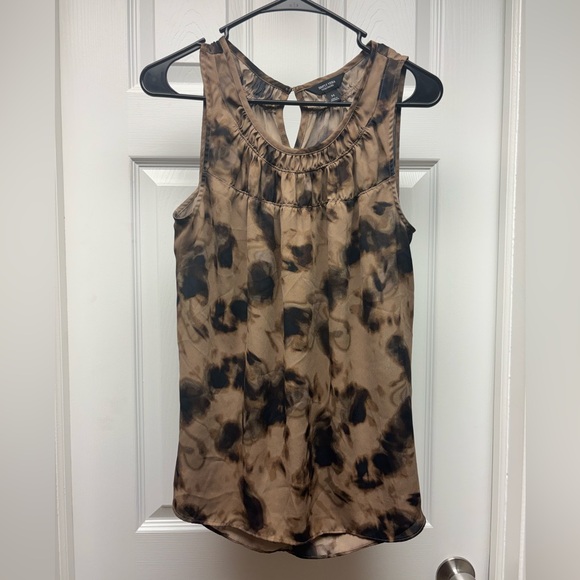 Simply Vera Vera Wang Sleeveless Blouse – Brown Black Abstract Print, Size M - Picture 1 of 5